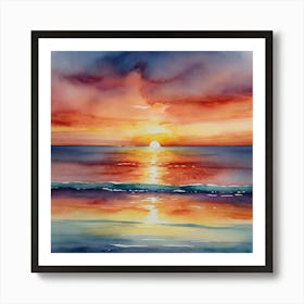 Sunset On The Beach 8 Art Print