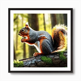 Squirrel In The Forest 88 Art Print