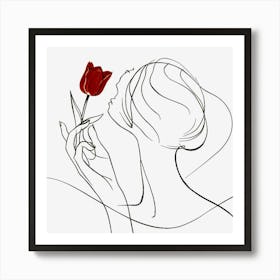 Abstract Line Face, Line Art Woman, Neutral Colors Wall Art, Minimal Wall Decor Art Print