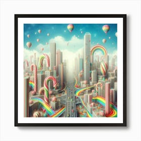 Rainbow City 1 Art Print