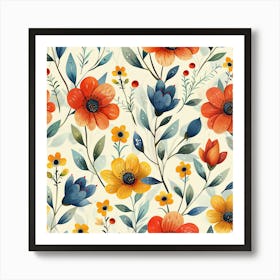 Watercolor Floral 1 Art Print