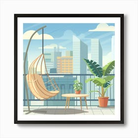 Balcony With Swing Chair 4 Art Print