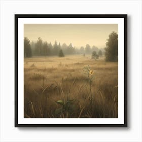 The Brass Grass (brown, field, lonely, nature) Art Print