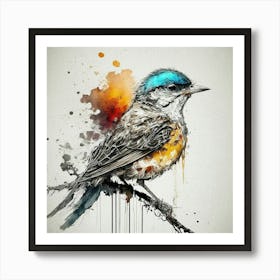 Watercolor Bird Art Print