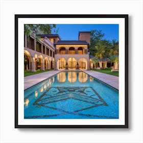swimming california mansion Art Print