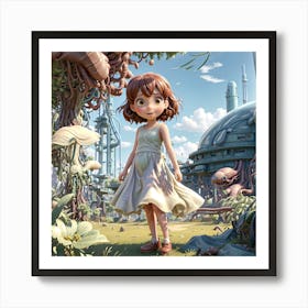 Girl In The Forest Art Print