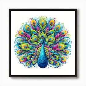 Illustration Peacock 2 Art Print