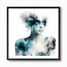 Abstract Of A Woman With Blue Eyes 2 Art Print