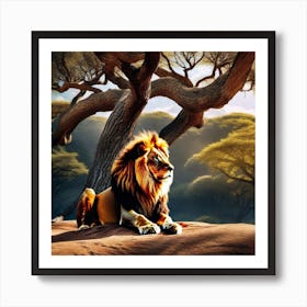Lion In The Forest 47 Art Print