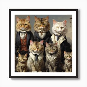 Cat Party Art Print