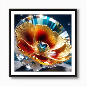 Swarovski Crystal Flower Art Print