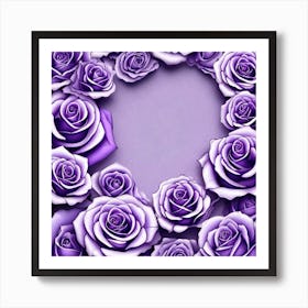 Lavender Roses On Edges As Frame With Empty Space In Centre Miki Asai Macro Photography Close Up (5) Art Print