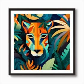 Lion In The Jungle Art Print