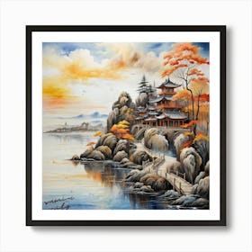 Asian Landscape Painting Poster