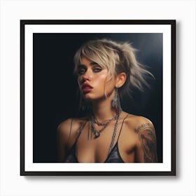 Miley Cyrus tattooed Woman Art Print