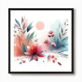 Abstract Flower Painting 5 Art Print