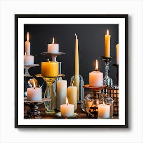 Candles On A Table 1 Art Print
