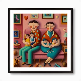 Family Of Four Art Print