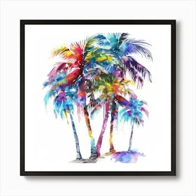 Watercolor Palm Trees 1 Art Print