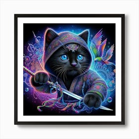 Samurai Cat 1 Art Print