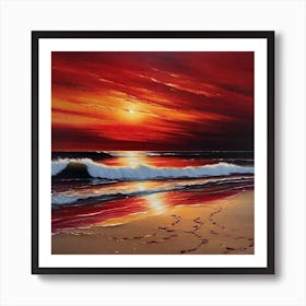 Sunset At The Beach 220 Art Print