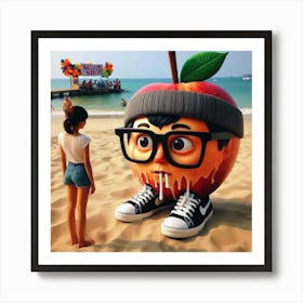 Apple On The Beach Poster