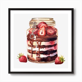 Strawberry Cake In A Jar 4 Art Print