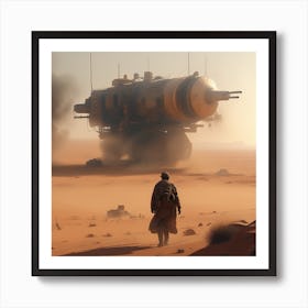 Spaceship In The Desert 4 Art Print