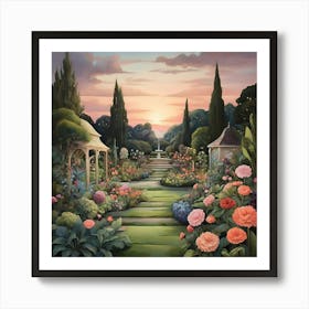 Garden At Dusk Art Print 0 Art Print