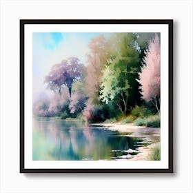 River By The Lake Art Print