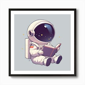 Astronaut Reading A Book Poster