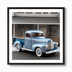 Old Blue Pickup Truck Art Print