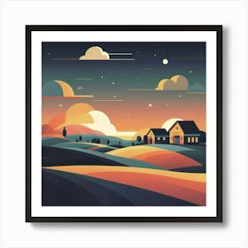 A simple and vibrant little land 1 Art Print