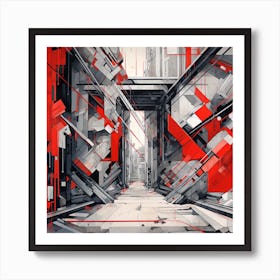 Red Corridor 1 Art Print