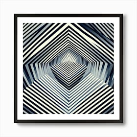 Abstract Black And White Striped Pattern Art Print