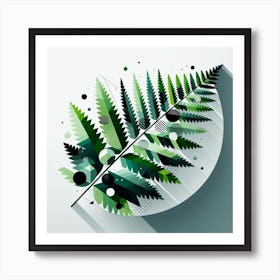 Geometric Art Fern 1 Art Print