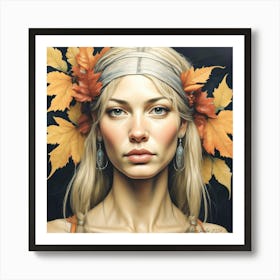 Lady with leaves, By Peter Ghetu 2024 Poster