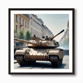 Anti Terrorism Day With Tank No Terrorism Placard Art Print