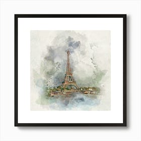 Watercolor Eiffel Tower. Wall prints. Art Print