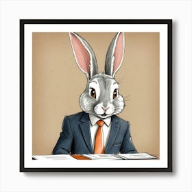 Rabbit In Business Suit 2 Art Print