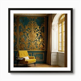 Gold And Blue Room Art Print