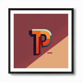 A Lettermark Of Letter P (2) Art Print