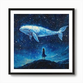 Whale In The Starry Night Sky 8 Póster