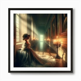 Child Looking Out The Window Art Print