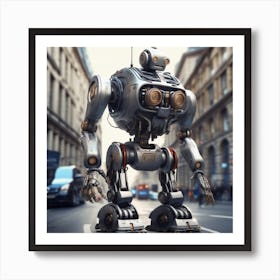 Robot On The Street 55 Art Print