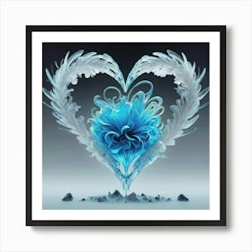 Heart silhouette in the shape of a melting ice sculpture 19 Art Print