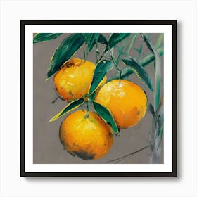 Oranges On A Tree Art Print