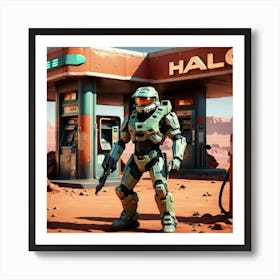 Halo Gas Station Art Print