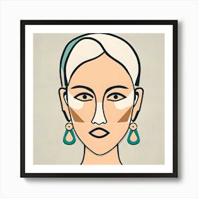 Woman'S Face Abstract Painting 1 Art Print