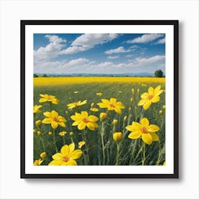 Field Of Yellow Flowers 3 Art Print